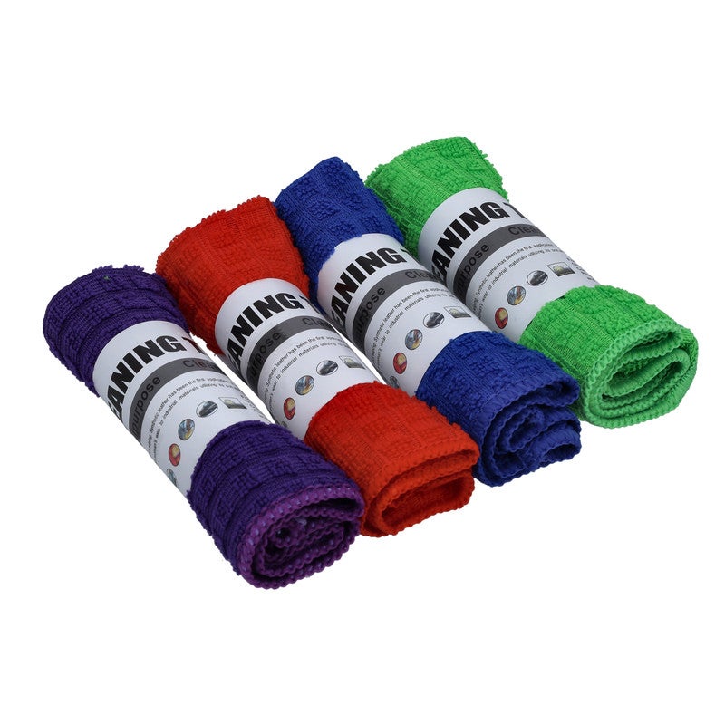 DELCASA 4 Piece Kitchen Towel Set Multicolour 30x30cm - Image 2