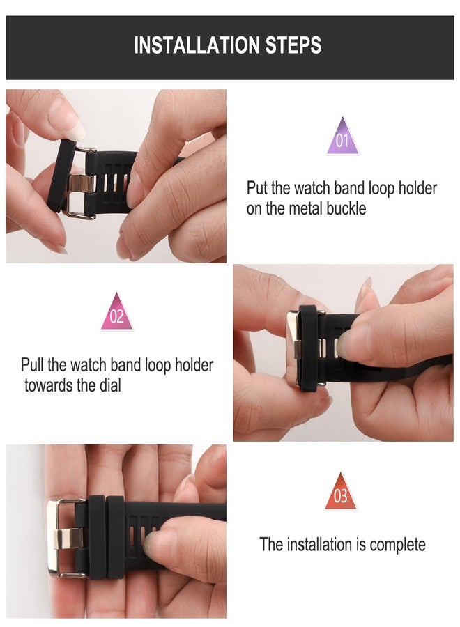 Mugust 10 Pack Watch Band Holder for Garmin Vivoactive 3/Forerunner 645 245/Venu/Vivomove/Fenix 6S/Fenix 5S Band Keeper, 20mm Silicone Replacement Watch Band Clasp Clip Keeper Ring Loop Fastener - Image 3