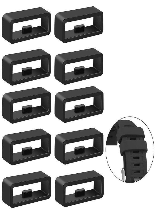 Mugust 10 Pack Watch Band Holder for Garmin Vivoactive 3/Forerunner 645 245/Venu/Vivomove/Fenix 6S/Fenix 5S Band Keeper, 20mm Silicone Replacement Watch Band Clasp Clip Keeper Ring Loop Fastener - Image 1