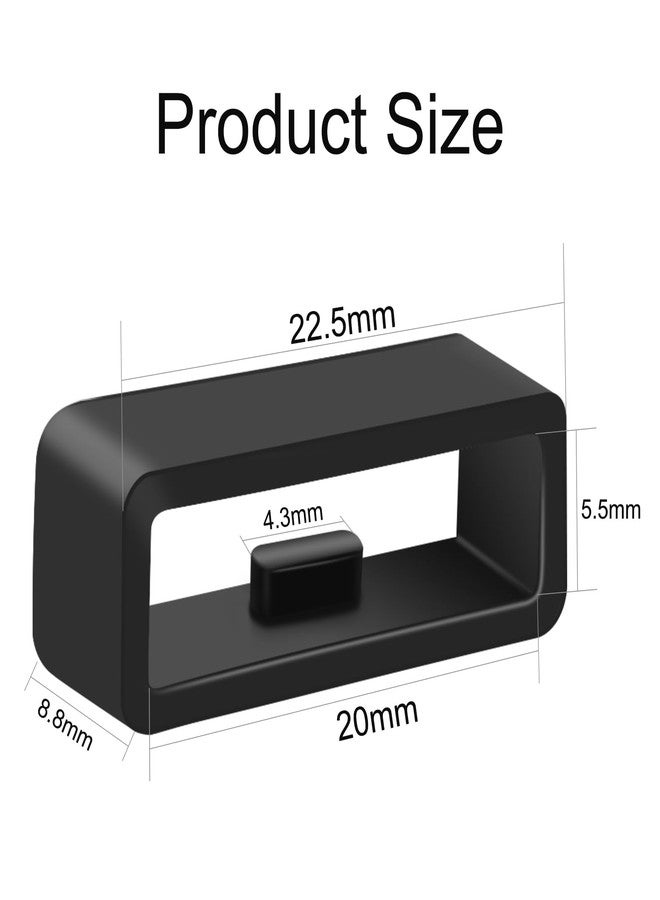 Mugust 10 Pack Watch Band Holder for Garmin Vivoactive 3/Forerunner 645 245/Venu/Vivomove/Fenix 6S/Fenix 5S Band Keeper, 20mm Silicone Replacement Watch Band Clasp Clip Keeper Ring Loop Fastener - Image 5