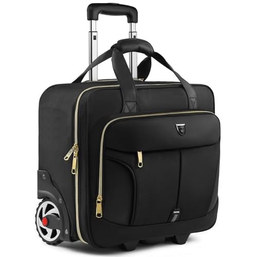 RUCYEN Rolling Laptop Bag, 15.6 inch Rolling Briefcase for Men & Women,Laptop Briefcase on Wheels, Overnight Bags Carry On Bag, for Business Travel - Image 1