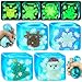 YVBBHE 4 Pack Blue Squeeze Cube with Luminous Christmas Elements InsideSquishy Stress Fidget Gummy Toys Glow in The Dark Maltose Sensory Toys for Kids Autism Stress Balls for Anxiety Stress Relief - Image 2