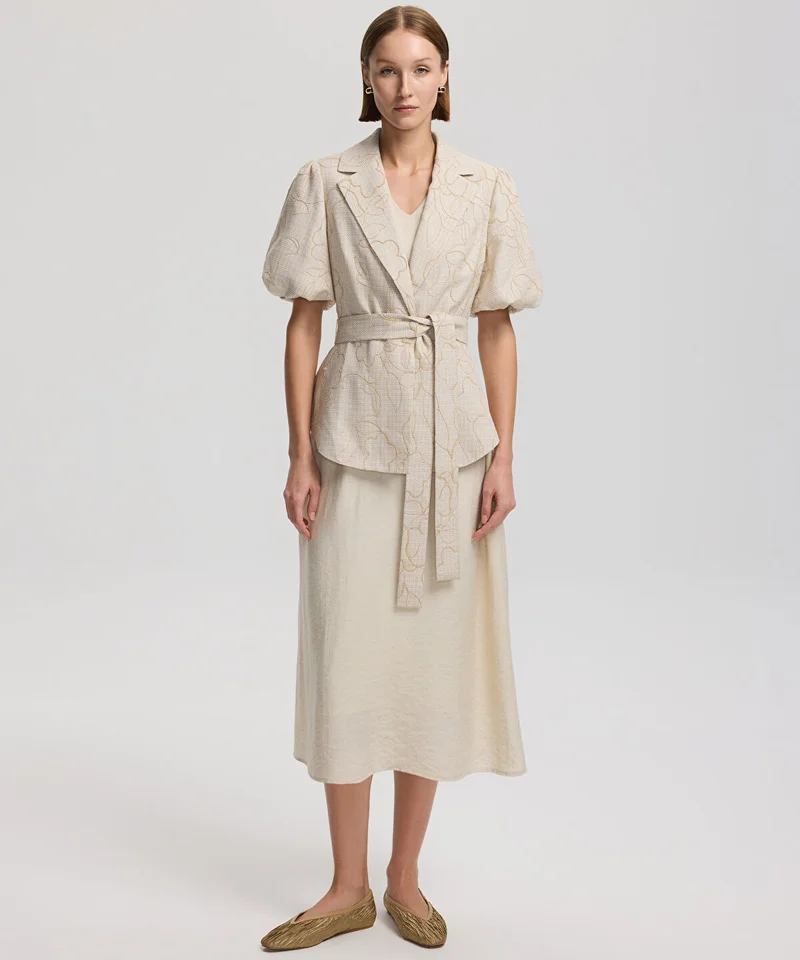Ipekyol Embroidered Puff-Sleeve Jacket
