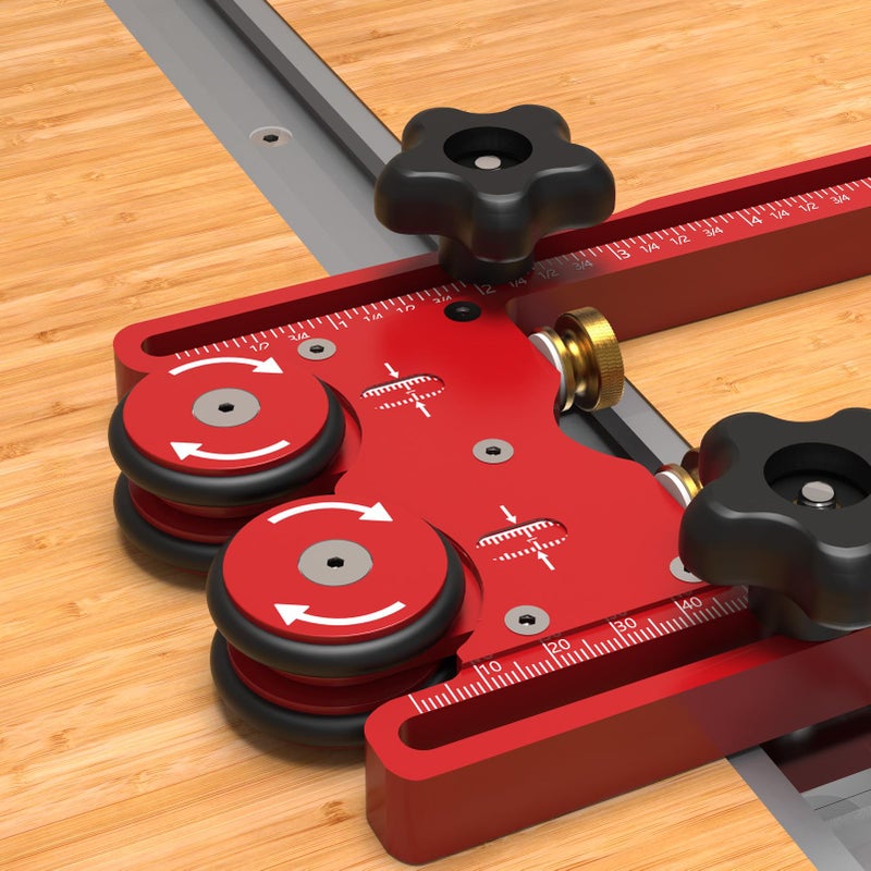 Aluminum Alloy CNC Machined Featherboard with Non Slip Rubber Wheel and One Way Bearing - Image 3