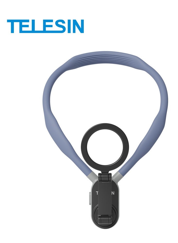 TELESIN Magnetic Neck Mount for Phones, Cell Phone Holder Stand Hanging on Neck POV/Vlog Selfie Hand Free Necklace Phone Strap Video Recording for iPhone 15 14 13 12 Series Android Phones  - Image 1
