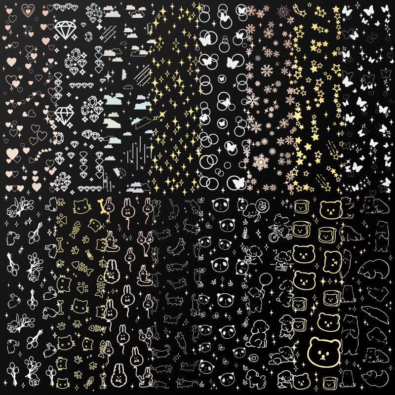 Bayurht 36 Sheets Kpop Holographic Decorative Laser Stickers - Glitter Photocard Stickers with Heart, Butterfly, Bubbles Designs for Arts, Crafts & Photocards - Image 4