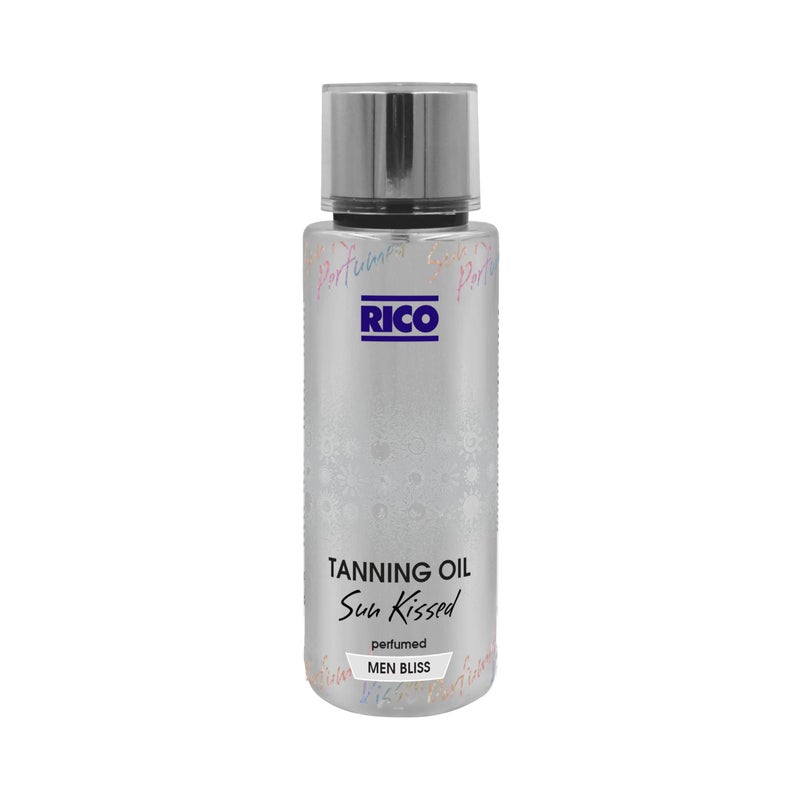 ريكو RICO Tanning Oil for Men with Coconut Oil, Almond Oil, Vitamin E, 250ml, All Skin Types - Image 1