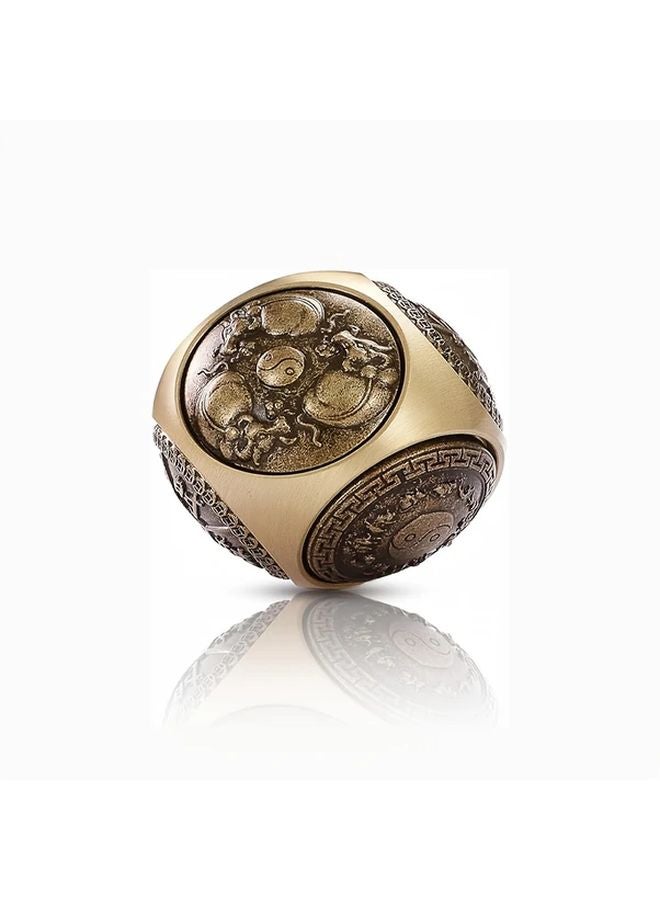 Yellow Brass Decompression Dice Rotatable Fingertip Gyroscope Metal Stress Relief Tool - Image 1