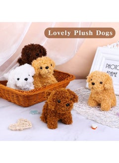 Elcoho 16 Pieces 4 Inches Mini Plush Dogs Stuffed Puppy Dog With Keychain Cute Stuffed Animal Toy Soft Toys Party Favor For Goodie Bag Birthday Party Gifts 4 Colors (Curly Puppy)  - Image 5