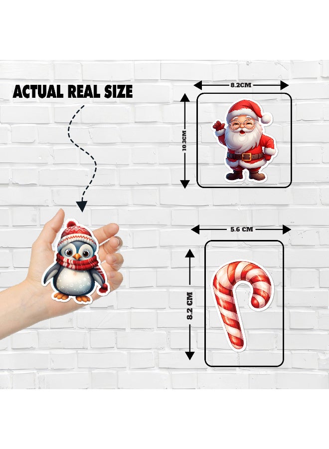 مجموعة مغناطيسات الثلاجة للكريسماس – 10 قطعة تصاميم احتفالية أنيقة تشمل سانتا، أشجار الكريسماس، رقاقات الثلج وزينة العيد – مثالية لتزيين الثلاجة، المطبخ، والمنزل بلمسة موسمية دافئة - Image 3