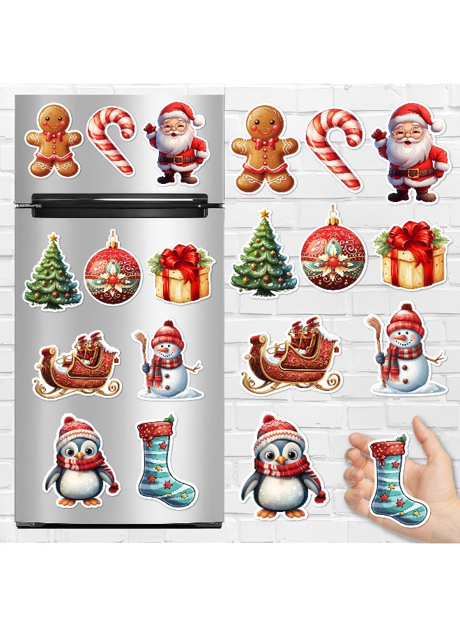 مجموعة مغناطيسات الثلاجة للكريسماس – 10 قطعة تصاميم احتفالية أنيقة تشمل سانتا، أشجار الكريسماس، رقاقات الثلج وزينة العيد – مثالية لتزيين الثلاجة، المطبخ، والمنزل بلمسة موسمية دافئة - Image 1