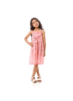 Andora Girls Floral  Dress With Square Neck -Cashmere  - Image 1
