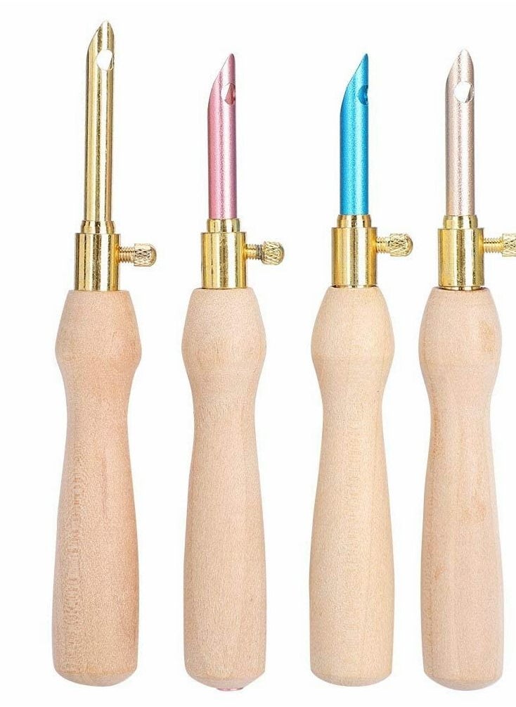 SYOSI Punch Needle Embroidery Kits Adjustable Rug Yarn Punch Needle, Wooden Handle Embroidery Pen,Embroidery Hoops,scissors, Needle Threader, Punch Needle Cloth for DIY Starter Kit  - Image 1