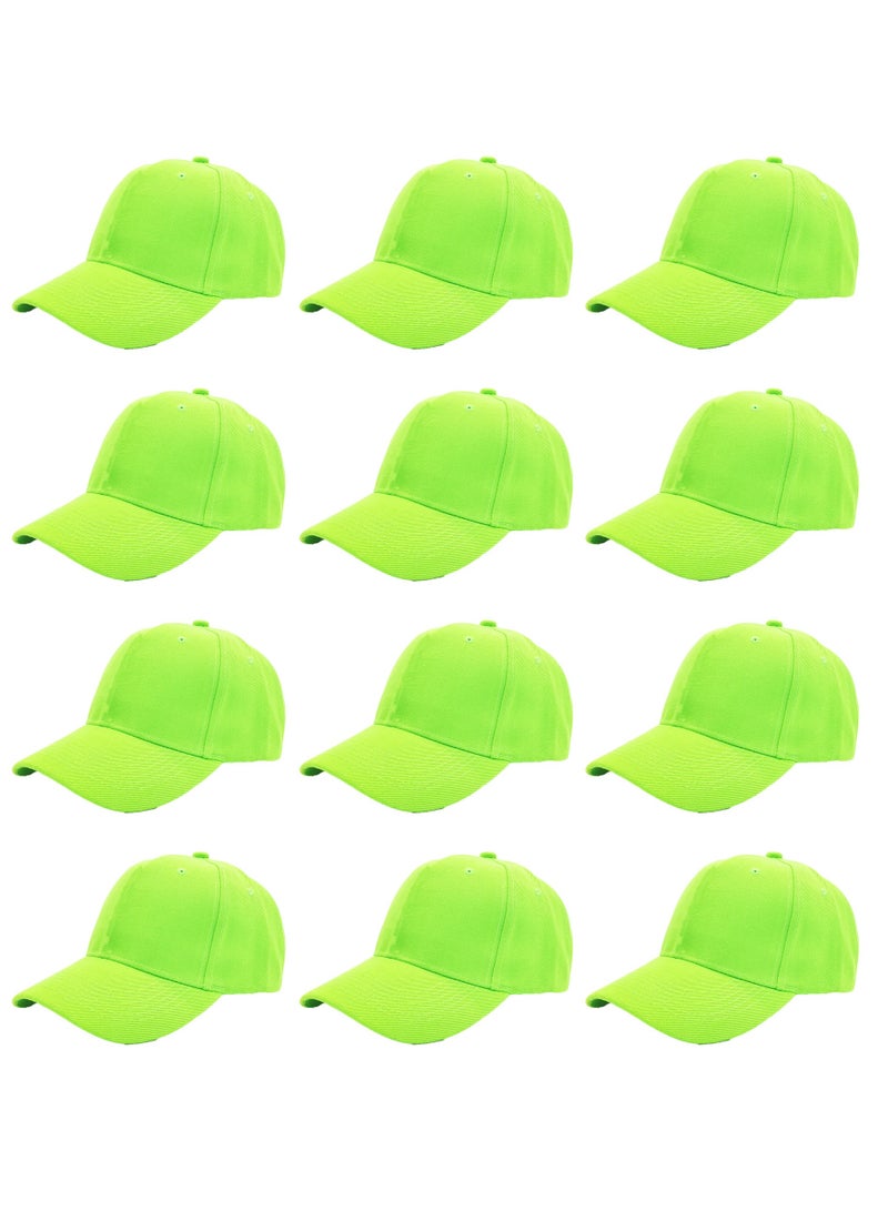 SARAOONT 12 Pcs Neon Baseball Caps for Women Men Baseball Hat Adjustable Sports Caps for Adults Outdoor Activities - Image 1