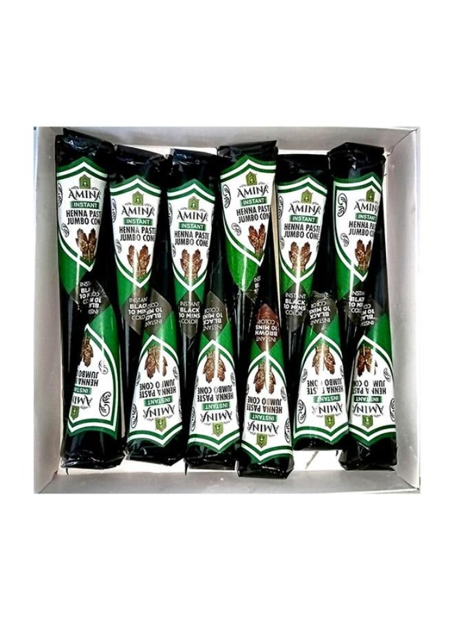 Amina Henna Paste Jumbo Cone For Hand, Nails And Body Art , Black Color  12Pcs x 45g - Image 2