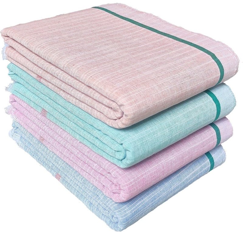 Mk weaves منشفة حمام قطنية مك وييفز 250 جرام متعددة الألوان (مجموعة من 4، 31 × 65 بوصة) - Image 1