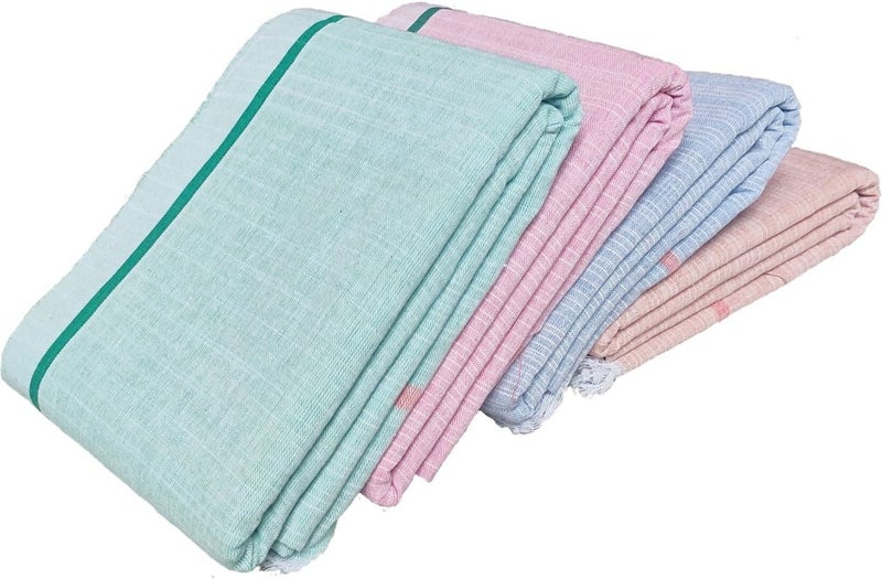 Mk weaves منشفة حمام قطنية مك وييفز 250 جرام متعددة الألوان (مجموعة من 4، 31 × 65 بوصة) - Image 4
