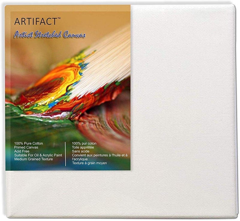 EASCAN ART Artifact Painting Drawing and Sketch Accessories Cotton Grain Pre Stretched Canvas 12x14 - Image 1