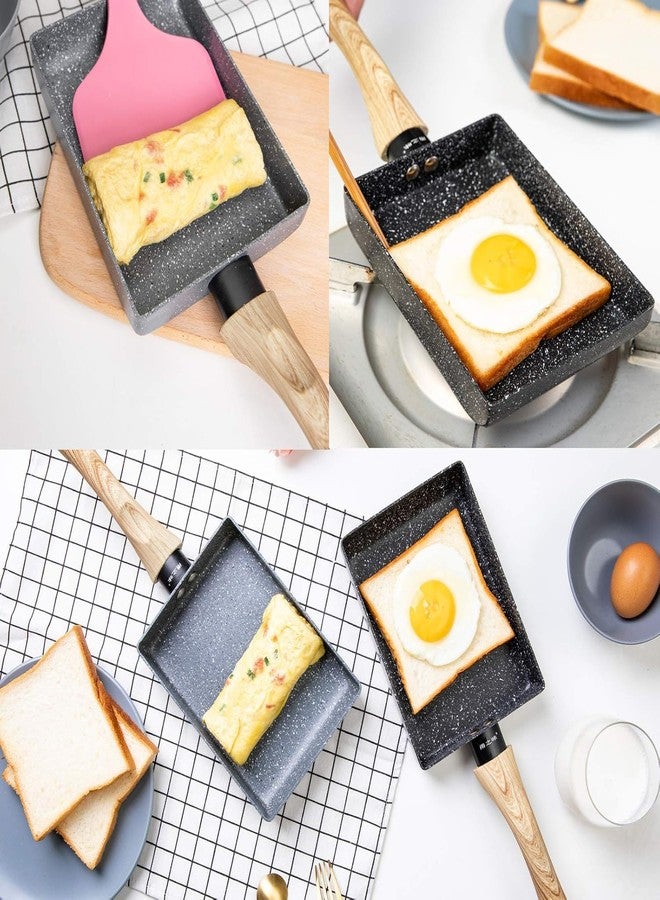 istore Japanese Tamagoyaki Omelette Frying Pan – Nonstick Rectangular Egg Roll Pan with Wooden Handle, Cooktop Safe & Easy to Clean, Ideal for Pancakes, Crepes, Omelettes and Fried Eggs Cooking - Image 2