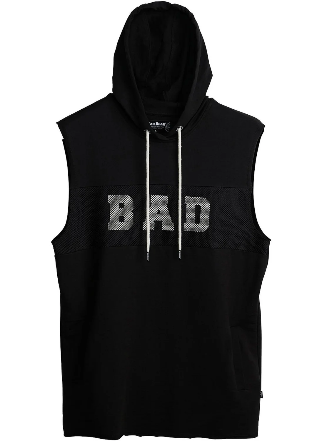 Bad Bear Bad Net Sleeveless Black Hoodie Sweatshirt