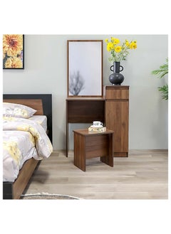 DANUBE HOME طقم سرير + خزانة ومقعد من مارتينا، هيكل سرير مقاس كينج ومجموعة تسريحة، تصميم قوي وحديث، طقم غرفة نوم خشبي مزدوج، أثاث سرير مريح لغرفة النوم كولومبيا  - Image 5