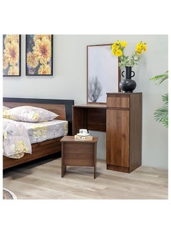 DANUBE HOME طقم سرير + خزانة ومقعد من مارتينا، هيكل سرير مقاس كينج ومجموعة تسريحة، تصميم قوي وحديث، طقم غرفة نوم خشبي مزدوج، أثاث سرير مريح لغرفة النوم كولومبيا  - Image 4