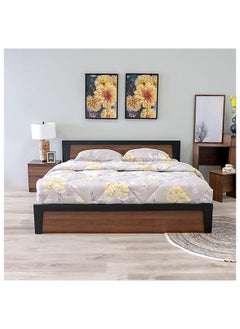 DANUBE HOME طقم سرير + خزانة ومقعد من مارتينا، هيكل سرير مقاس كينج ومجموعة تسريحة، تصميم قوي وحديث، طقم غرفة نوم خشبي مزدوج، أثاث سرير مريح لغرفة النوم كولومبيا  - Image 3