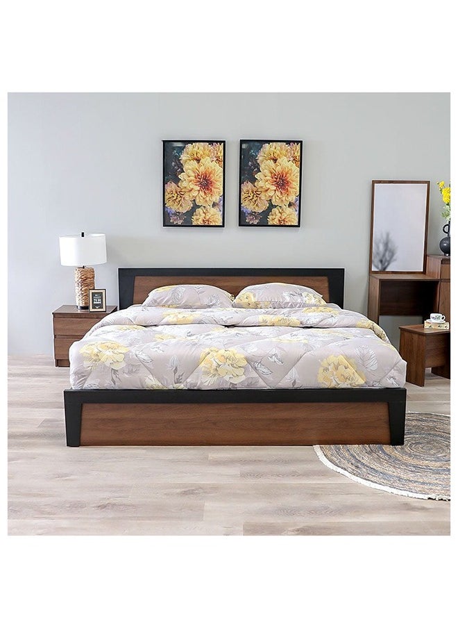 DANUBE HOME - Martina Bed + Dresser And Stool Set King Size Bed Frame And Dresser Set Sturdy Modern Design Wooden Double Bedroom Set Furniture Comfortable Bedset For Bed Room Columbia - Image 1
