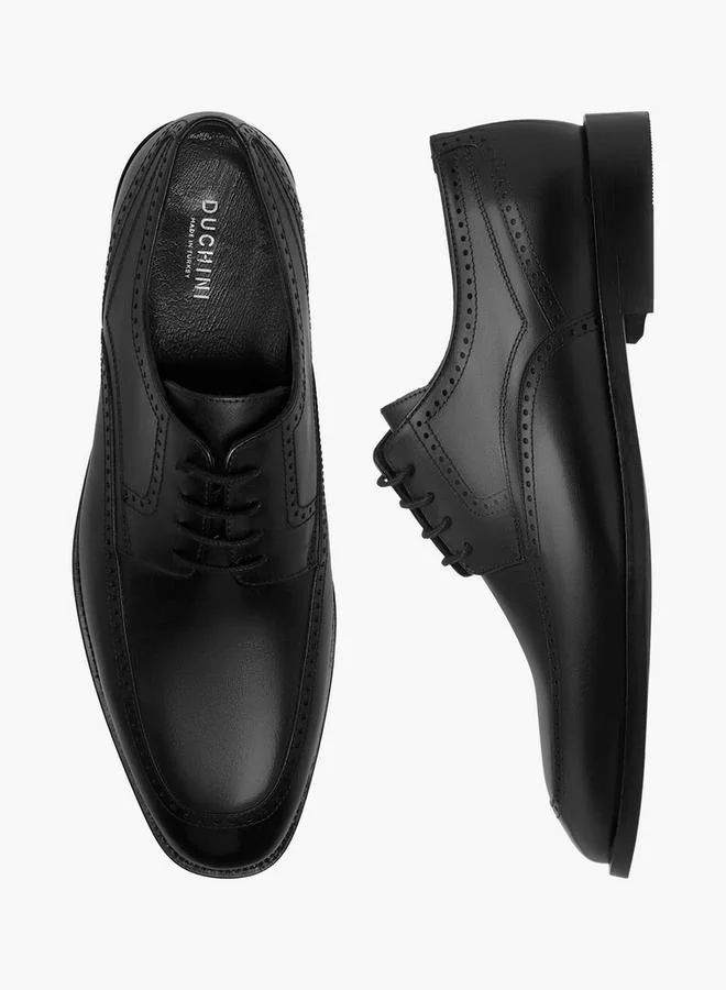 دوتشيني أحذية ديربي رجالية بنقوش مع إغلاق برباط