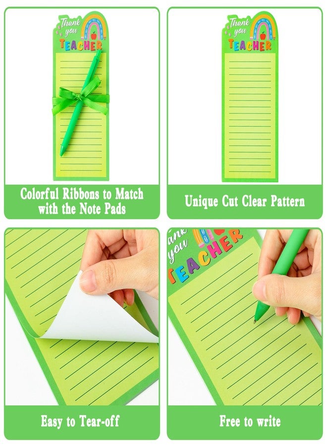 ANGOLIO Teacher Appreciation Notepads with Pens - Back to School Gift 16Set Boho Ranibow Lined to Do List Sticky Notes Appreciation Gift Pens for Teacher School Office Birthday Back to School Supplies - Image 4