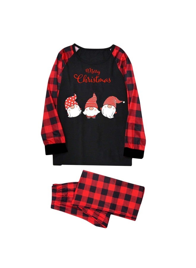 Women's Spring And Autum Long-sleeved Two-piece Outerwear Cartoon Outerwear Top + Plaid Pants Home Wear Two Pieces
