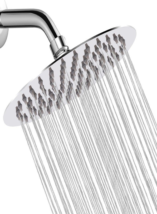 Katezon Rain Shower Head, Katezon High Pressure Rainfall Showerhead Stainless Steel, Bathroom Waterfall Shower Universal Wall Ceiling Mount (8'', Chrome) - Image 1