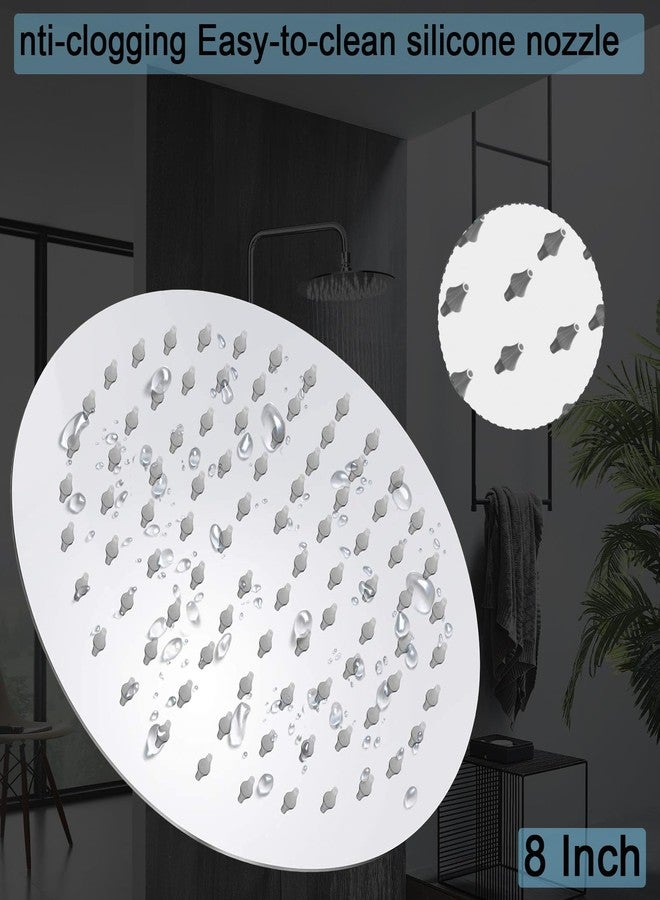 Katezon Rain Shower Head, Katezon High Pressure Rainfall Showerhead Stainless Steel, Bathroom Waterfall Shower Universal Wall Ceiling Mount (8'', Chrome) - Image 2