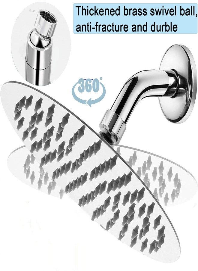 Katezon Rain Shower Head, Katezon High Pressure Rainfall Showerhead Stainless Steel, Bathroom Waterfall Shower Universal Wall Ceiling Mount (8'', Chrome) - Image 5