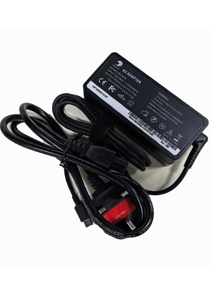 XSEVEN - XSEVEN 65W USB-C Power Adapte, Multi-Device Compatibility with ThinkPad, Yoga,HP Chromebook, Dell XPS, ASUS,Acer,HUAWEI,Samsung,and More Smart PD Wall Laptop Power Supply(Type C) for Efficient - Image 1