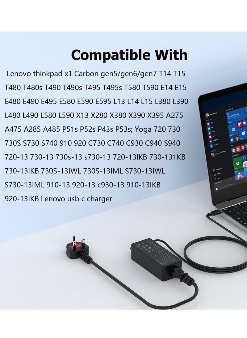 XSEVEN - XSEVEN 65W USB-C Power Adapte, Multi-Device Compatibility with ThinkPad, Yoga,HP Chromebook, Dell XPS, ASUS,Acer,HUAWEI,Samsung,and More Smart PD Wall Laptop Power Supply(Type C) for Efficient - Image 1