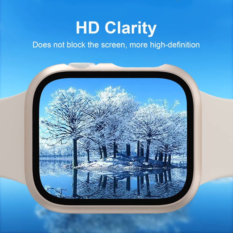 BHARVEST 6-Pack Hard PC Case with Tempered Glass Screen Protector for Apple Watch Series 9, 8, 7 45mm - Image 5