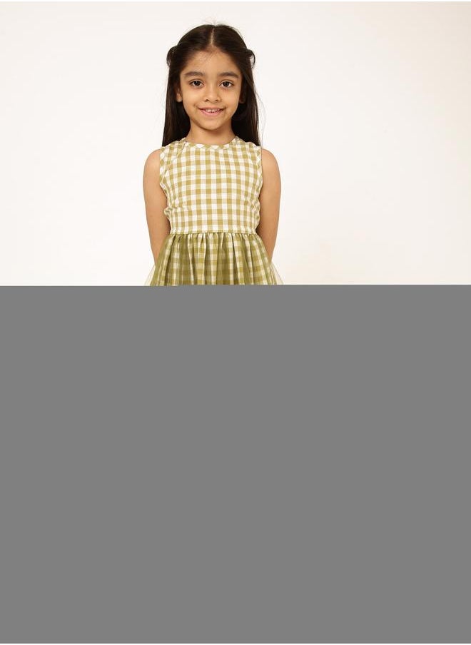 Styli Styli Gingham Check Tulle Dress  - Image 1