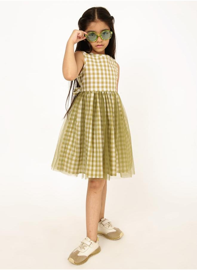 Styli Styli Gingham Check Tulle Dress  - Image 5