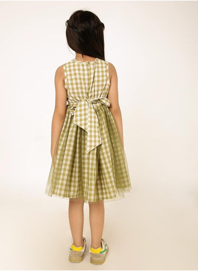 Styli Styli Gingham Check Tulle Dress  - Image 4
