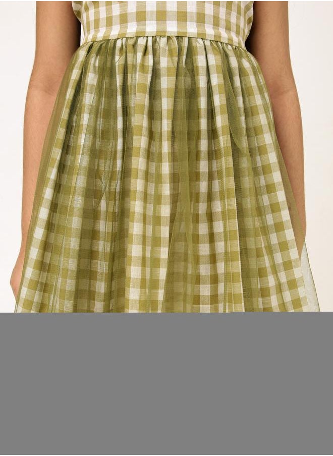 Styli Styli Gingham Check Tulle Dress  - Image 3