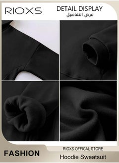 RIOXS Womens Hoodie Sweatsuit 2 Pieces Outfits Matching Sets Long Sleeve Hooded Pullover Sweatshirts And Sweatpants Tracksuits Joggers Sweat Sets Casual Fashion Jogger Tacksuits  - Image 5