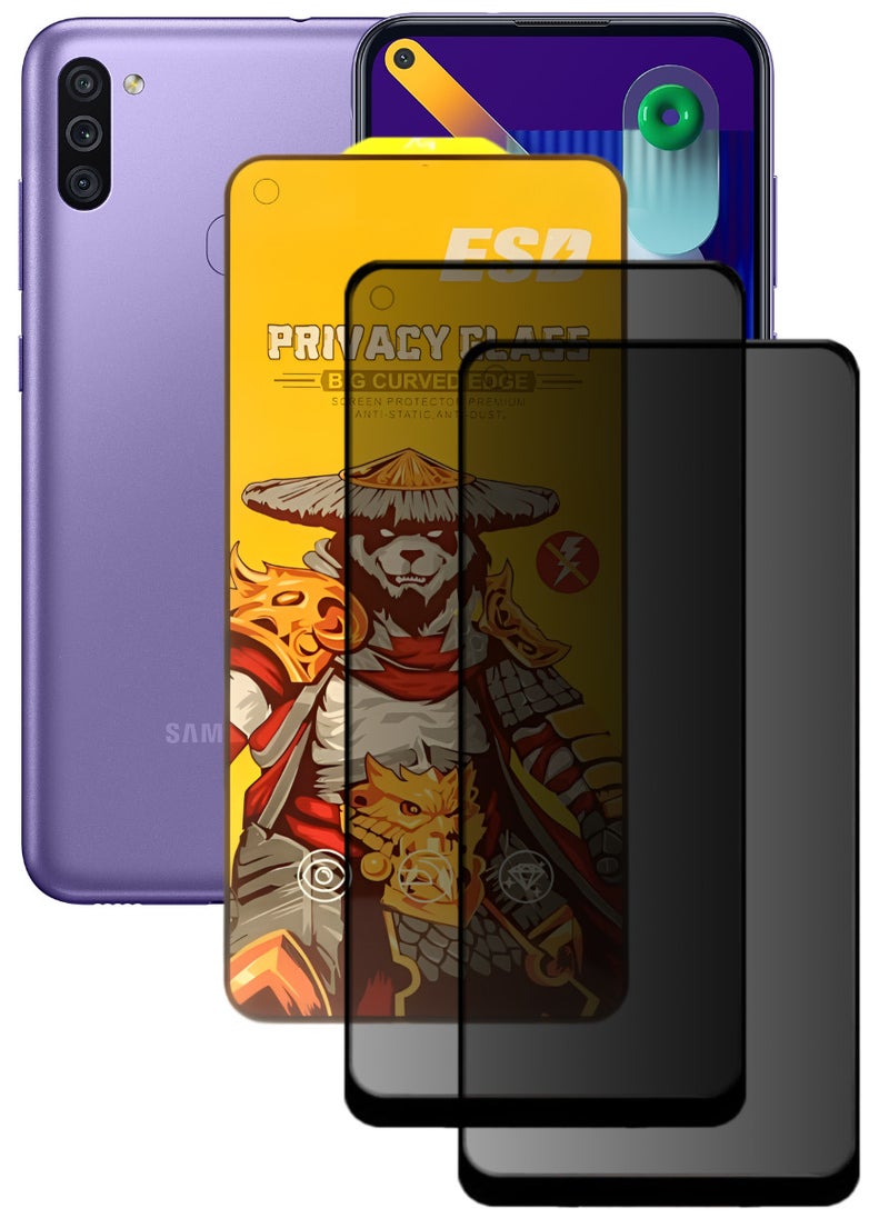 ESD 2 Pieces Tempered Dustproof Privacy Glass Screen Protector Compatible For Samsung Galaxy M11 - Image 1