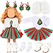 UPINS Christmas 18 Inches Doll Clothes and Accessories Winter Doll Outfits Set Christmas Deer Costume Includes Tutu Dress Vest TShirt Shoes Hairpin Socks for 18 Inch Doll Girls Gifts - Image 2