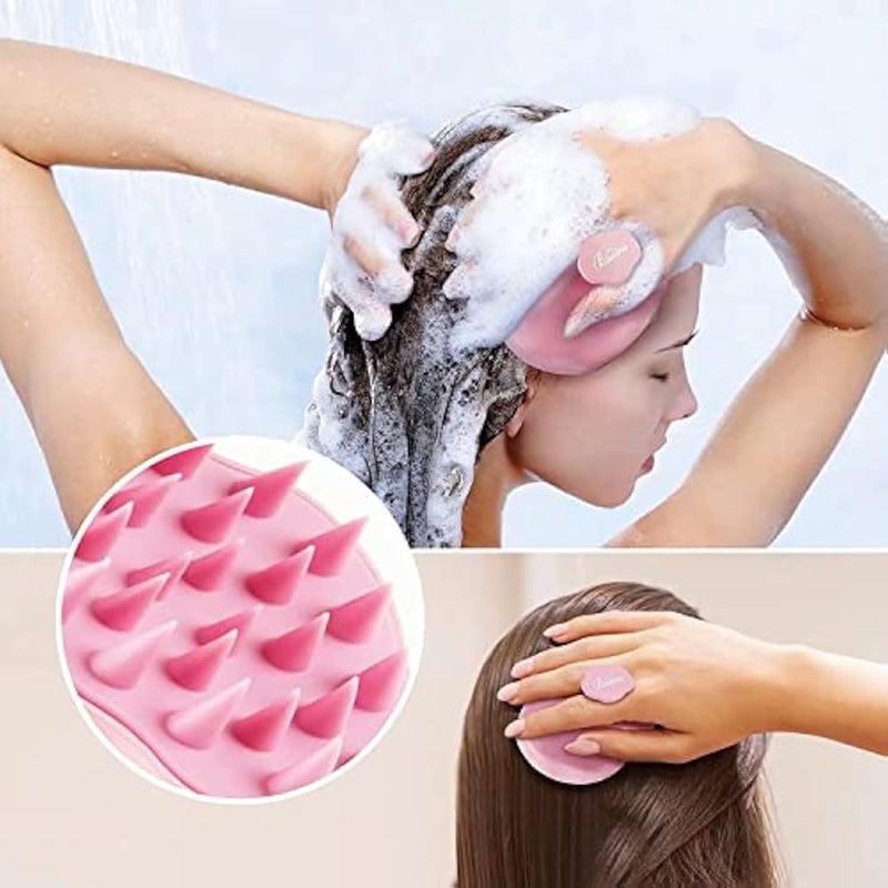 Bsisme Hair Brush, Scalp Massager and Shampoo Brush Scrubber, Soft Silicone Bristles for Wet and Dry Hair, Professional Hair Brush, Anti-Dandruff Brush & Hair Massager (Normal Pink) - Image 4