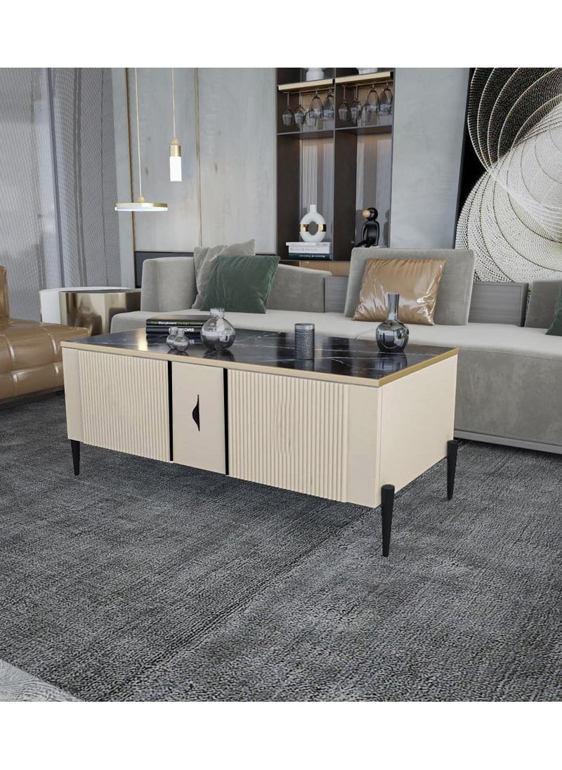 ZAHRAT ALFKHAMAH TV table and coffee table set beigeblack  - Image 3