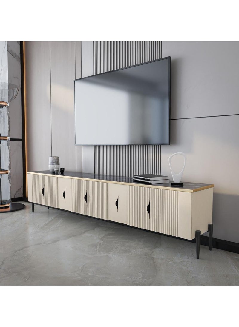 ZAHRAT ALFKHAMAH TV table and coffee table set beigeblack  - Image 2