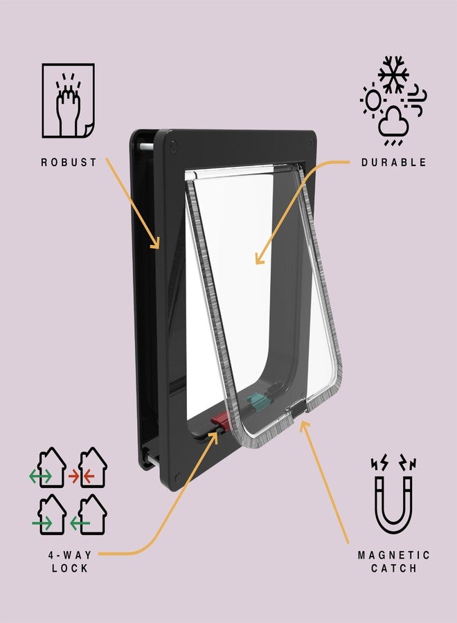 Hakuna Pets Standard Cat and Small Pet Door, Small, Black, Pets up to 11 lbs. - Image 3