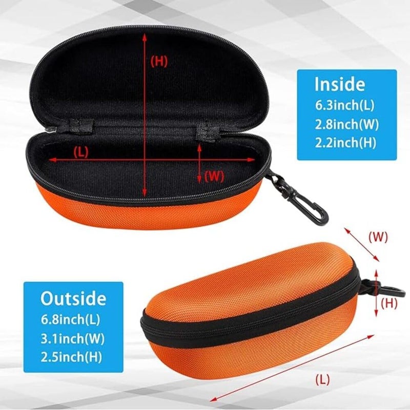 ZONLY 3 Pack Sunglasses Case Portable Travel Zipper Eyeglasses Case Hook With Cleaning Cloth - Image 4