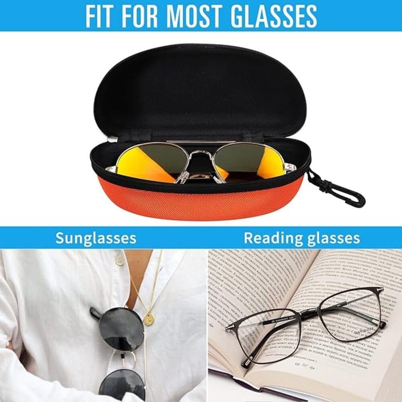 ZONLY 3 Pack Sunglasses Case Portable Travel Zipper Eyeglasses Case Hook With Cleaning Cloth - Image 3